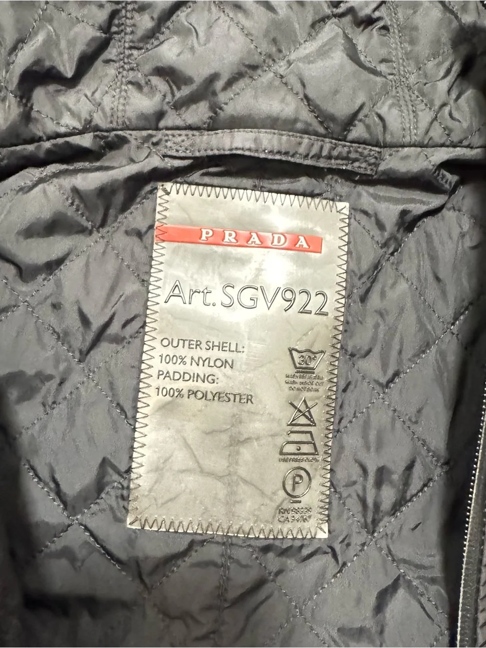 PRADA Men's Black Hooded Quilted Nylon Vest Full Zip Pockets